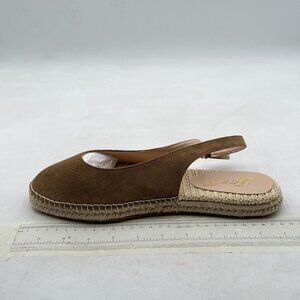 Brown Women's Espadrille Sandals Low Heel Slingback Slip On Summer Shoes